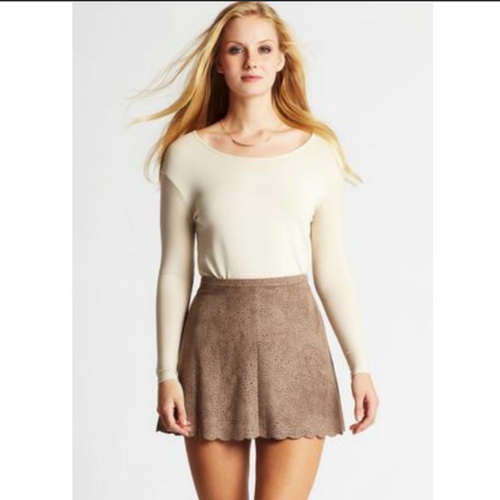 BCBCMaxAzria Sheryl Faux Suede Skirt XXS